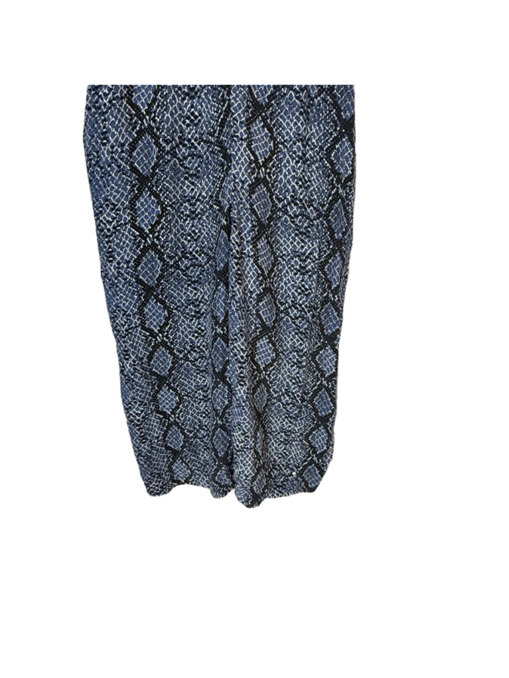 Free People Blue Reptile Print Strappy Oversized Wide Let Jumpsuit Sz. M - Picture 6 of 16